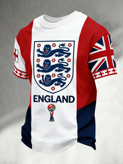 Men's England Football  Cheering Print Fan T-Shirt