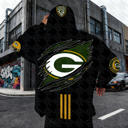 Unisex "Green Bay Packers" Graphic Streetwear Vintage Plush Hoodie