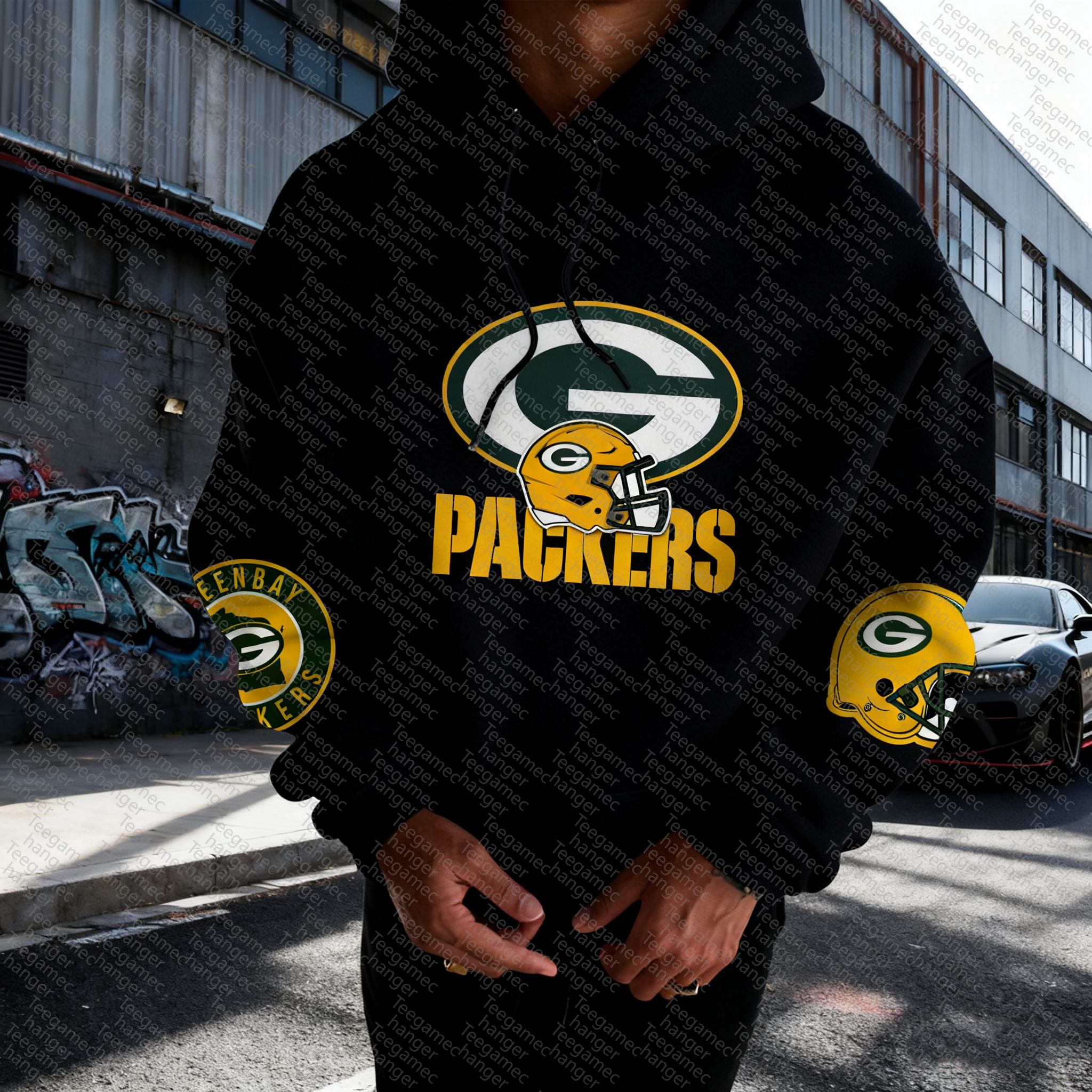 Unisex "Green Bay Packers" Graphic Streetwear Vintage Plush Hoodie
