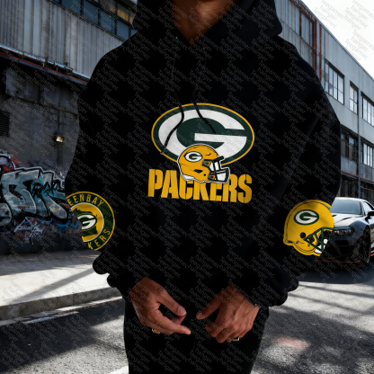 Unisex "Green Bay Packers" Graphic Streetwear Vintage Plush Hoodie