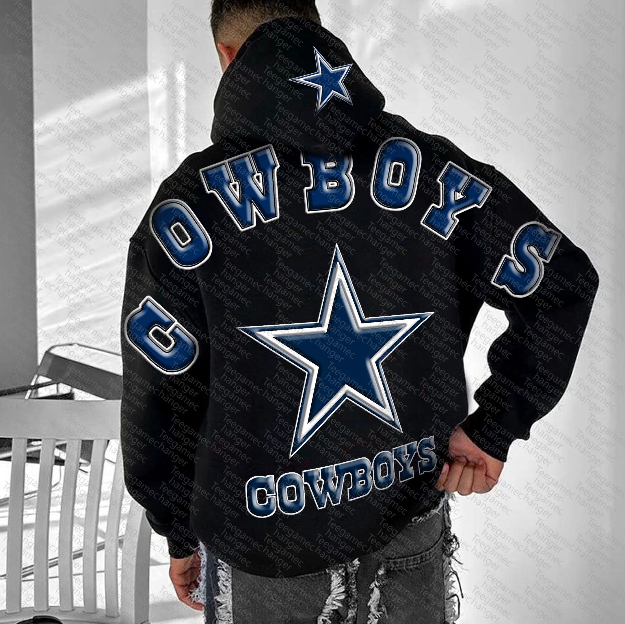 Unisex "Dallas Cowboys" Graphic Streetwear Vintage Plush Hoodie