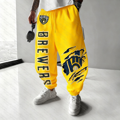 Unisex "Milwaukee Brewers" Casual  Streetwear  Plush Pants