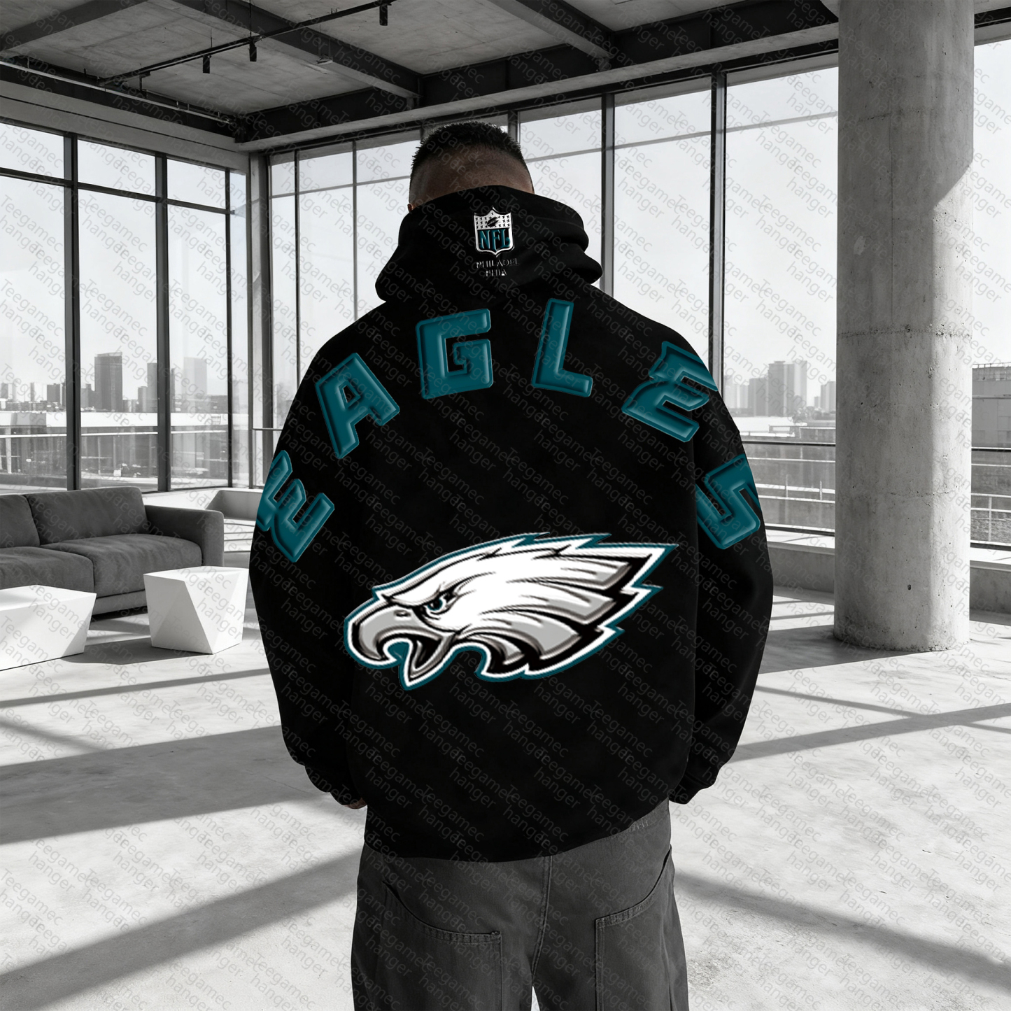 Unisex "NFL" Graphic Streetwear Vintage Plush Hoodie