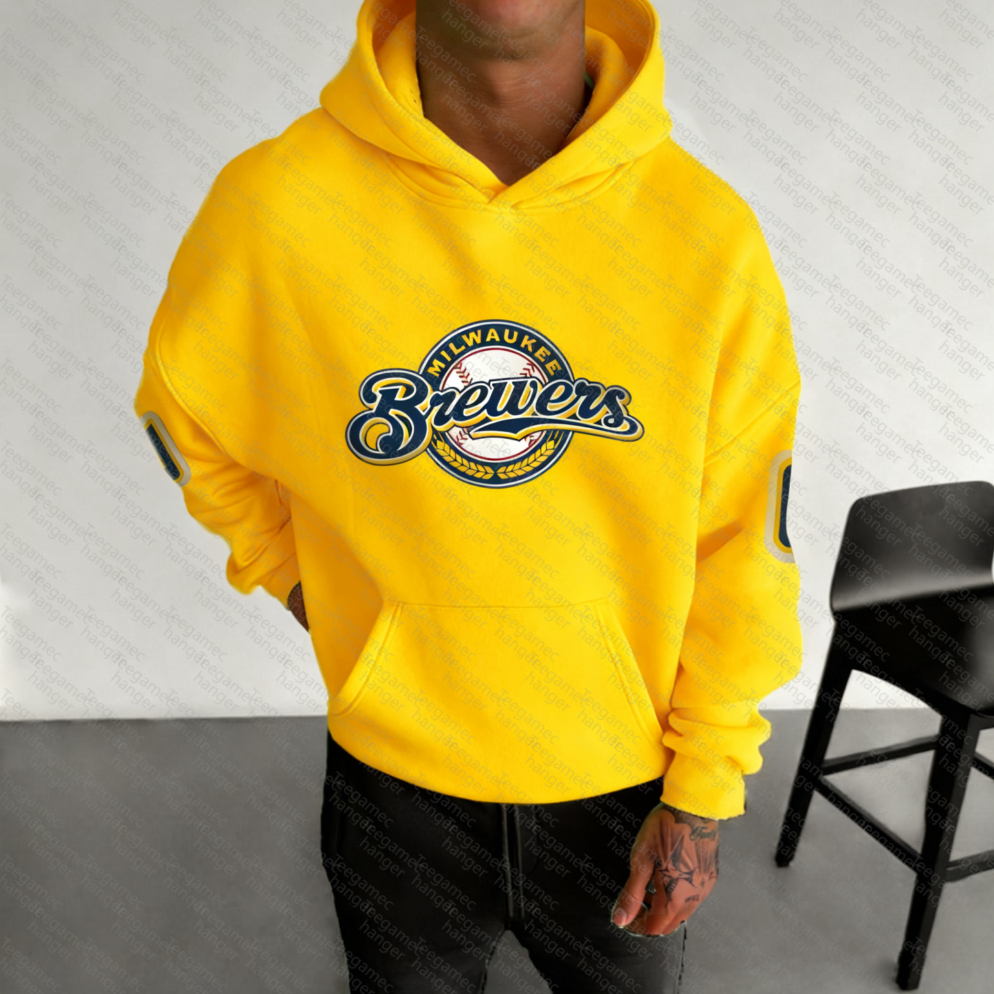 Unisex "Milwaukee Brewers" Graphic Streetwear Vintage Plush Hoodie