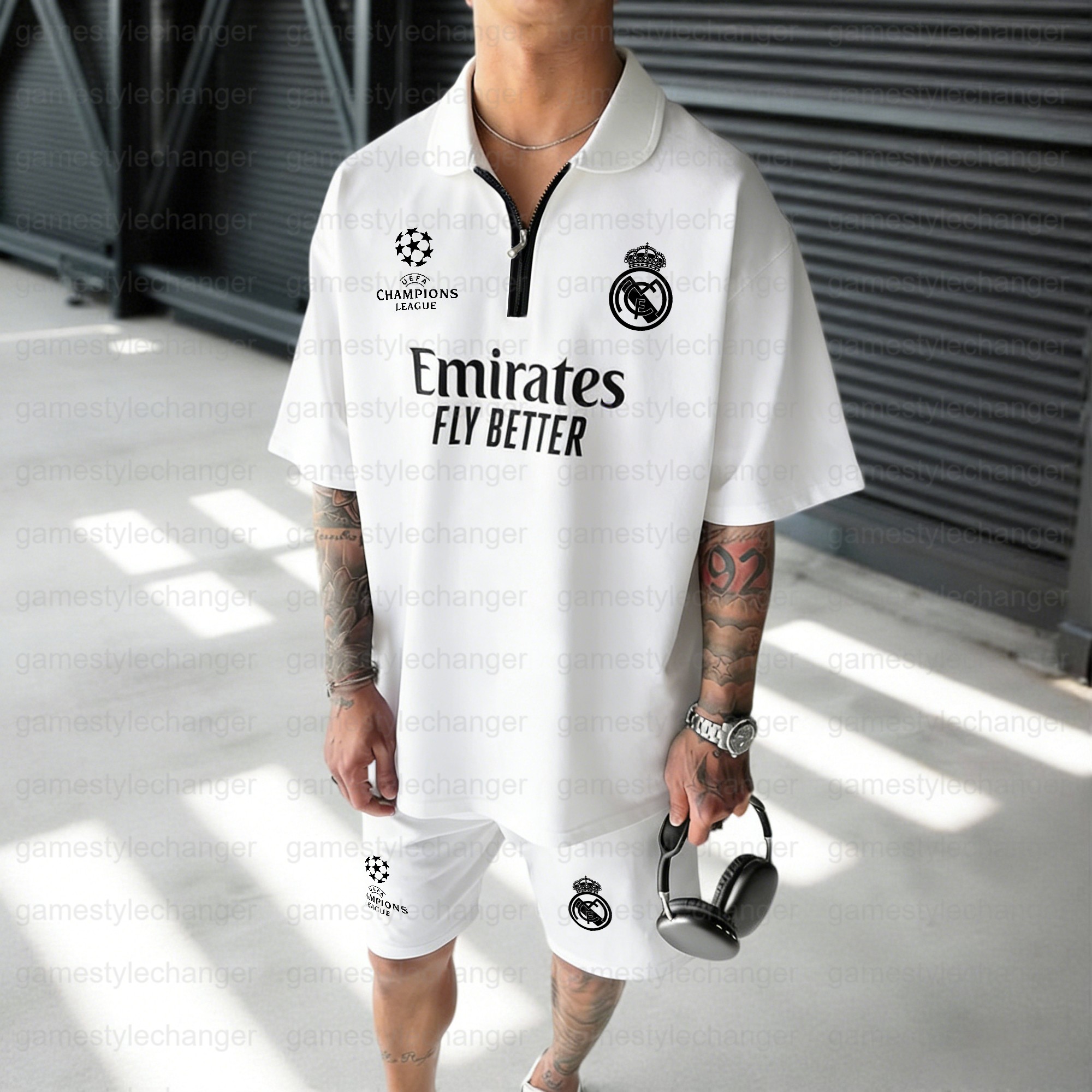 Unisex "Real Madrid" Inspired Trendy T-shirt & Shorts Set
