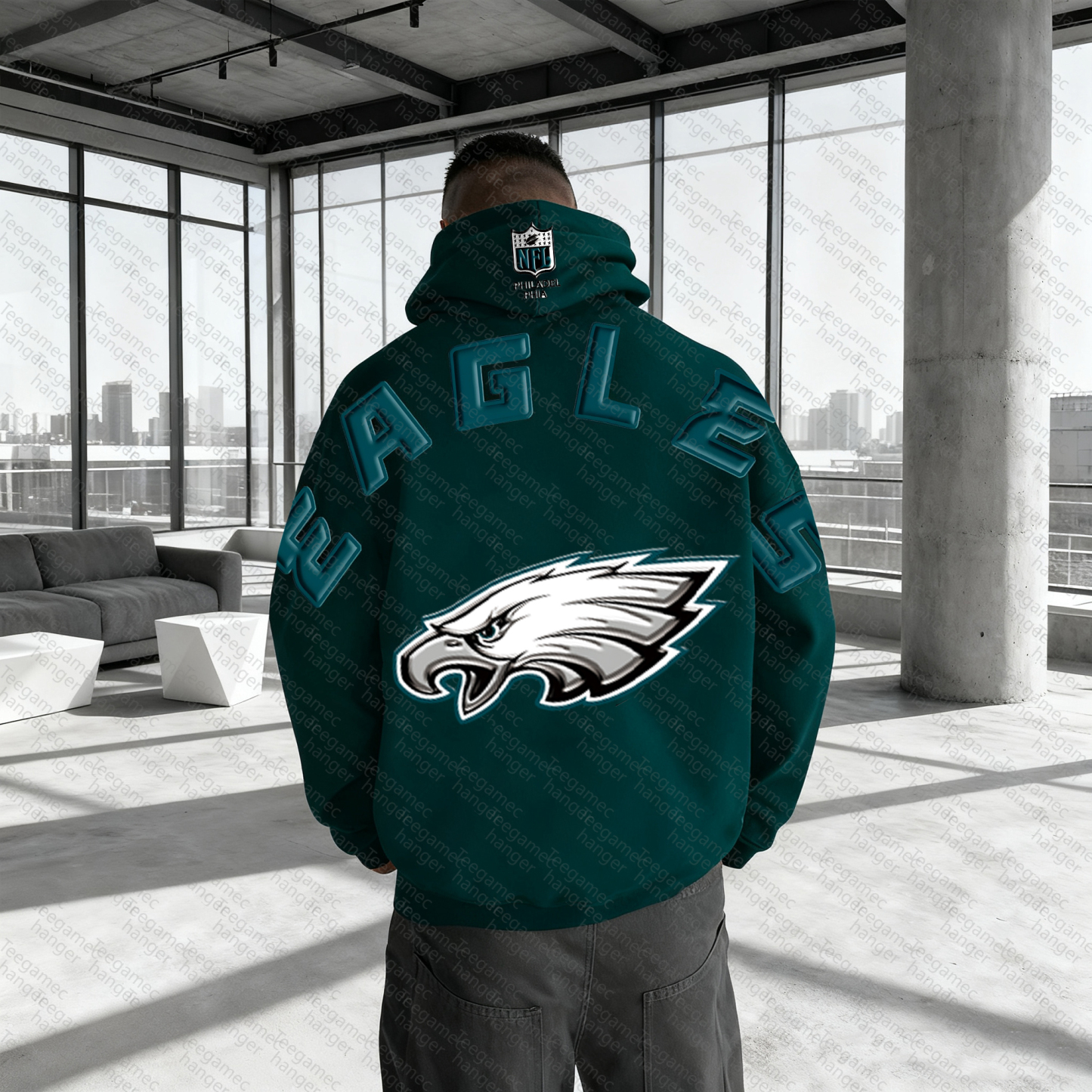 Unisex "NFL" Graphic Streetwear Vintage Plush Hoodie