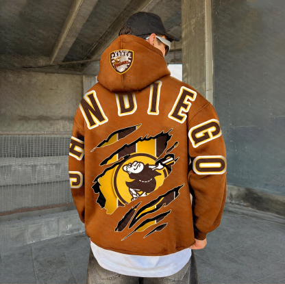 Unisex "Chicago Cubs" Graphic Streetwear Vintage Plush Hoodie