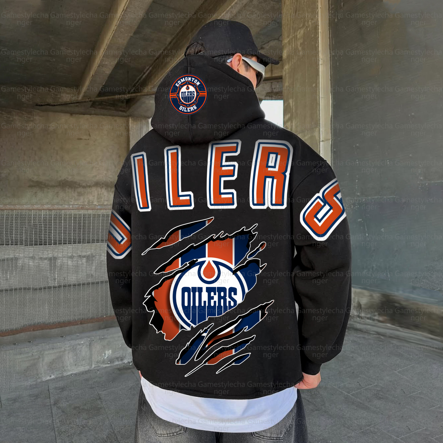 Unisex "Edmonton Oilers" Graphic Streetwear Vintage Plush Hoodie