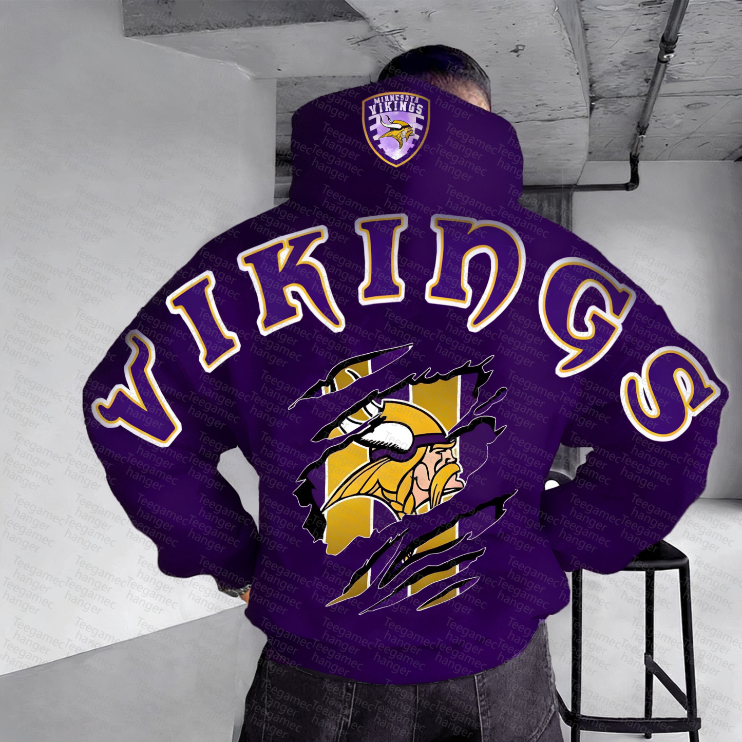 Unisex "NFL" Graphic Streetwear Vintage Plush Hoodie