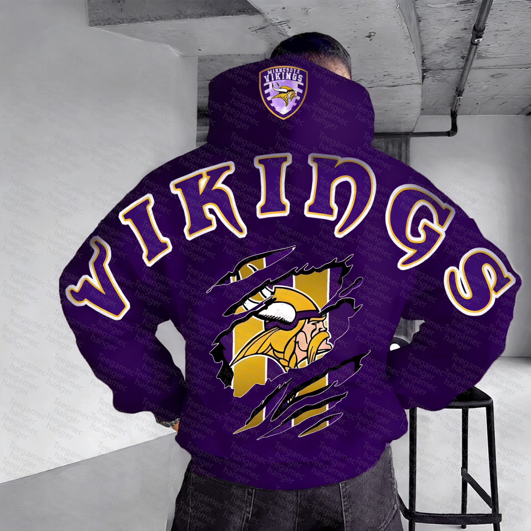 Unisex "NFL" Graphic Streetwear Vintage Plush Hoodie