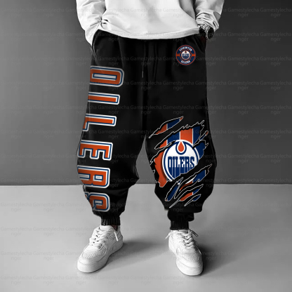 Unisex  “Edmonton Oilers” Casual Anime Streetwear Pant