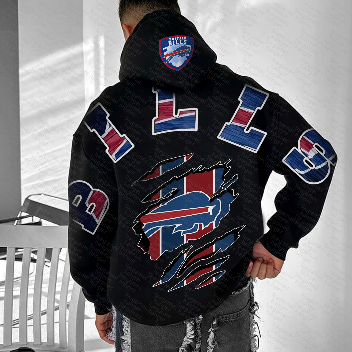 Unisex "NFL" Graphic Streetwear Vintage Plush Hoodie