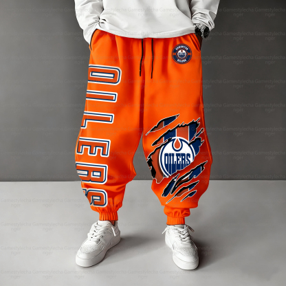 Unisex  “Edmonton Oilers” Casual Anime Streetwear Pant