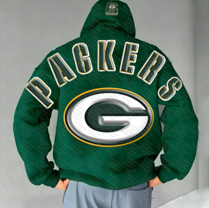 Unisex "Green Bay Packers" Graphic Streetwear Vintage Plush Hoodie