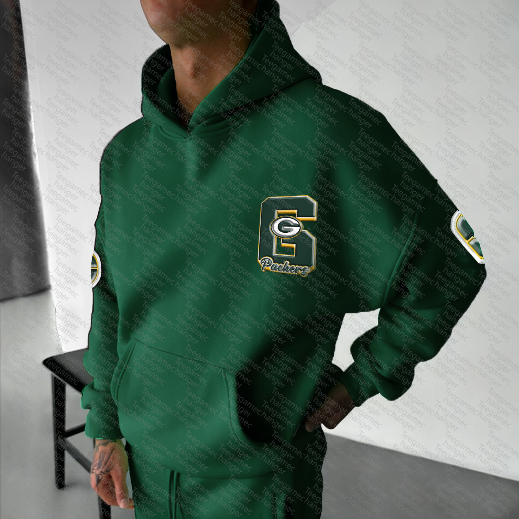Unisex "Green Bay Packers" Graphic Streetwear Vintage Plush Hoodie