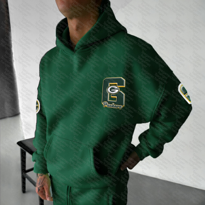 Unisex "Green Bay Packers" Graphic Streetwear Vintage Plush Hoodie