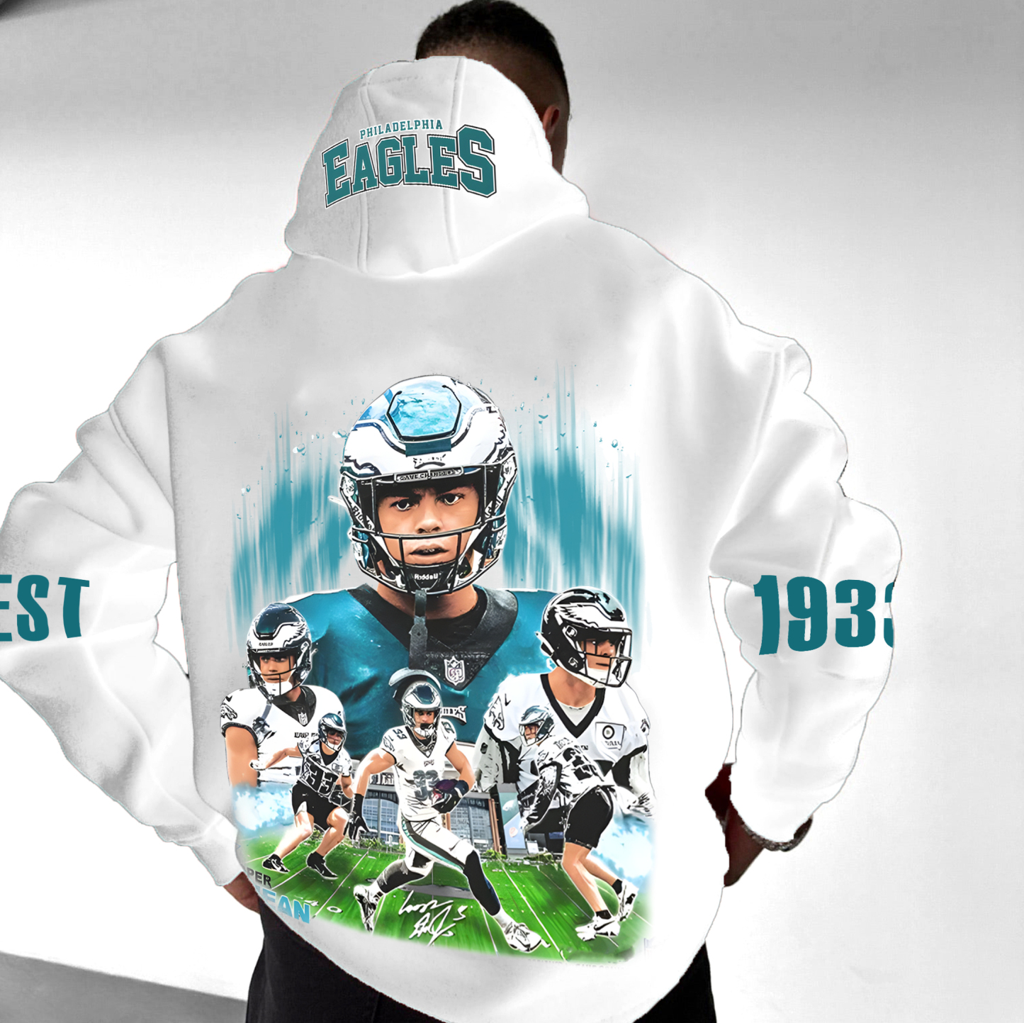 Unisex Football Print Casual Oversized Hoodie