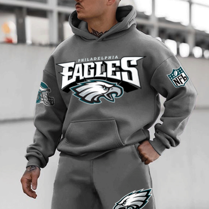 Unnisex American Football Team Casual Print Hoodie Set