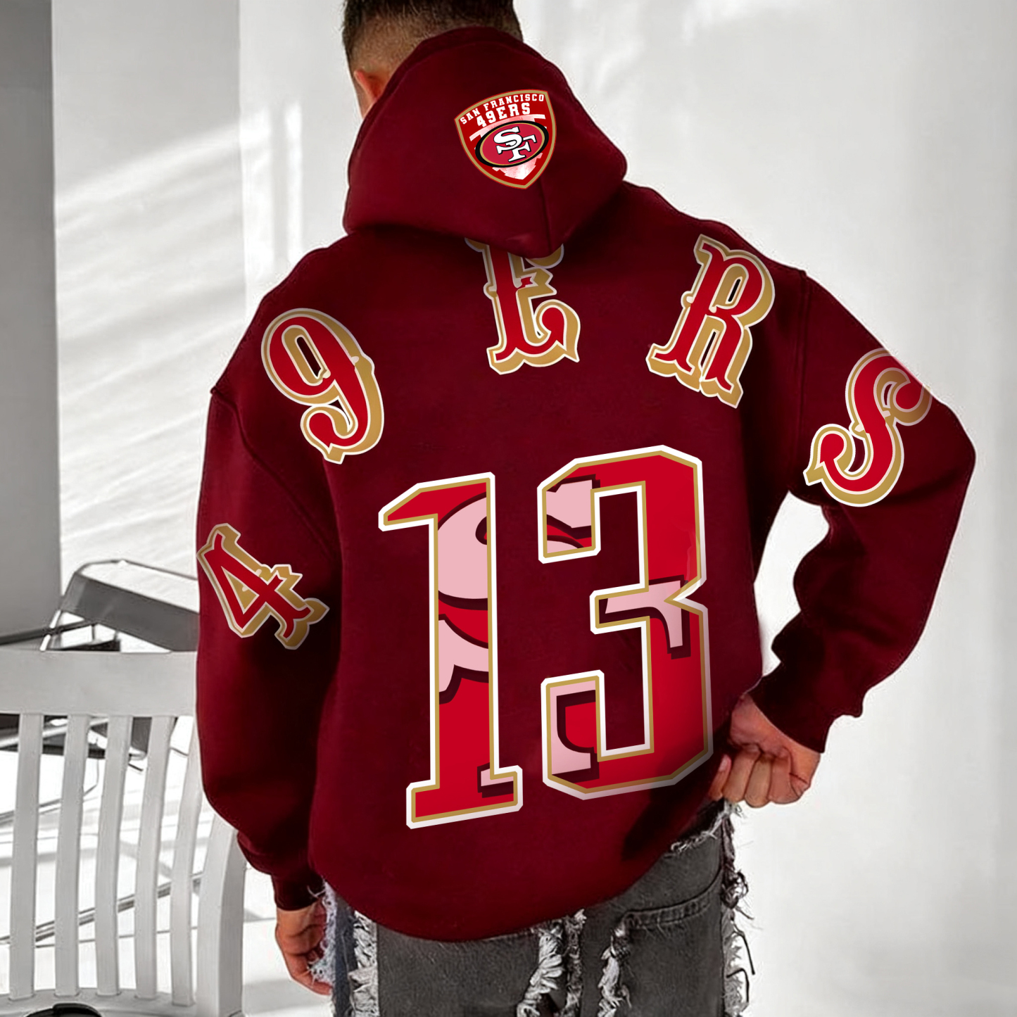 Unisex "NFL" Graphic Streetwear Vintage Plush Hoodie