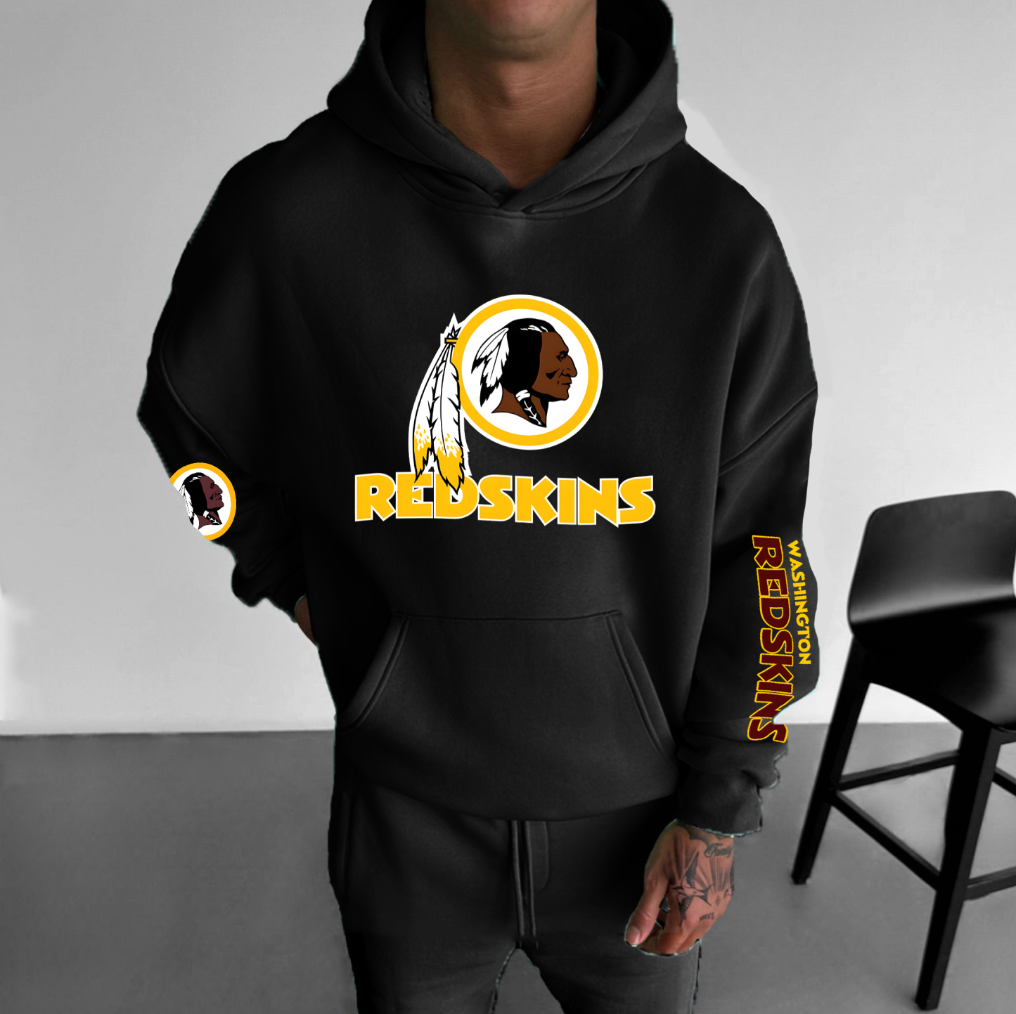 Unisex Football Print  Casual Oversized Hoodie