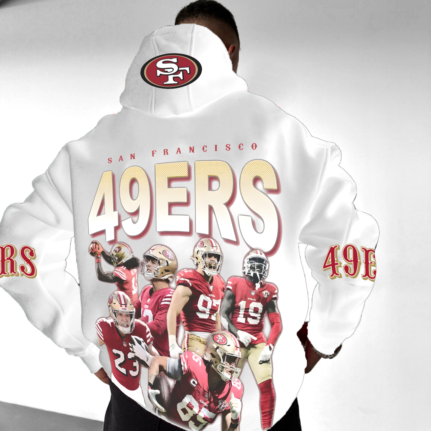 Unisex Football Print Casual Oversized Hoodie