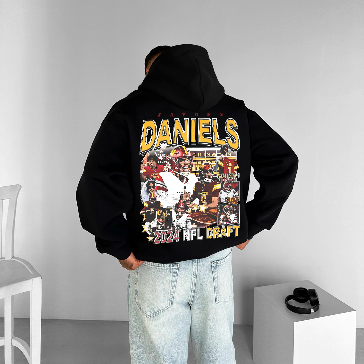 Vintage Casual Rugby Letter Print Hoodie