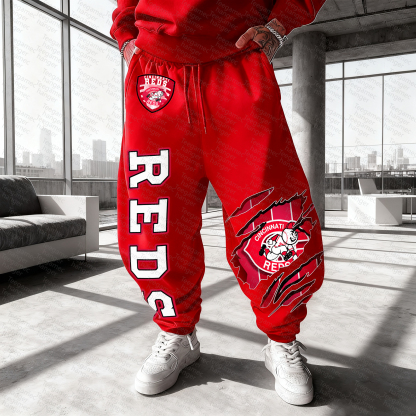Unisex "Cincinnati Reds" Casual  Streetwear  Plush Pants