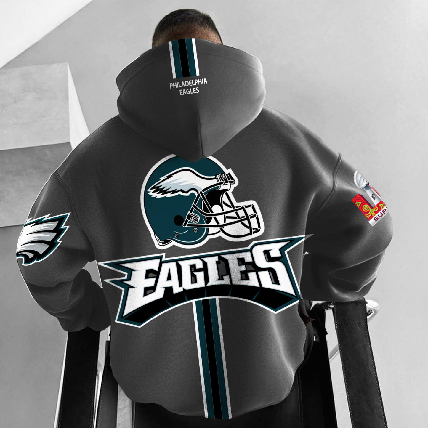 Unisex Oversized 2025 Rugby Team Print Hoodie