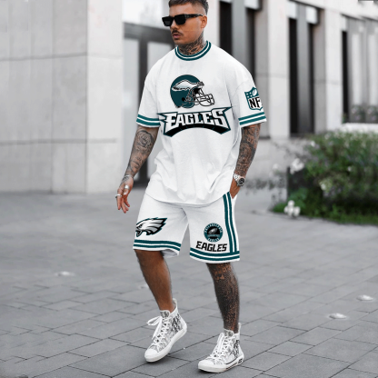 Unnisex American Football Team Print T-shirt And Shorts Set