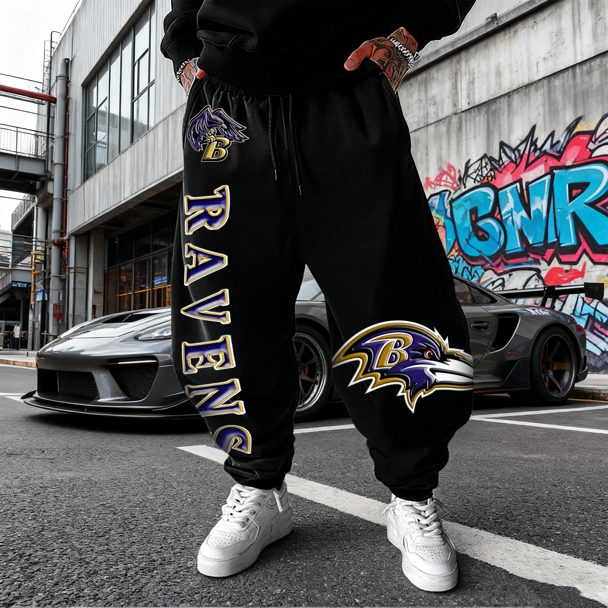 Unisex "Baltimore Ravens" Casual  Streetwear  Plush Plush Pants