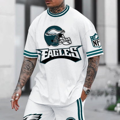 Unnisex American Football Team Print T-shirt And Shorts Set