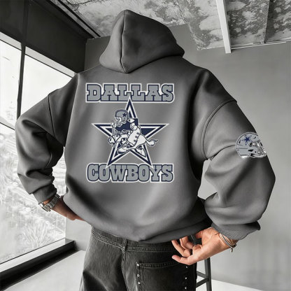 UNISEX RUGBY CHAMPIONSHIP TEAM LOGO PRINT OVERSIZED CASUAL HOODIE