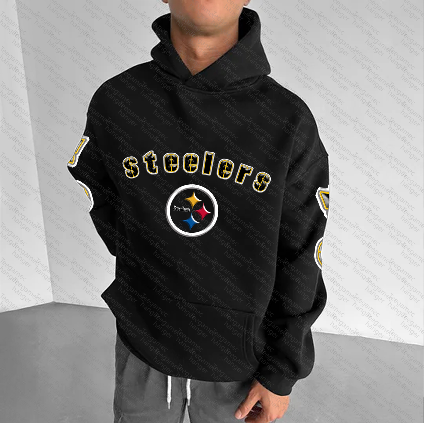 Unisex "Pittsburgh Steelers" Graphic Streetwear Vintage Plush Hoodie