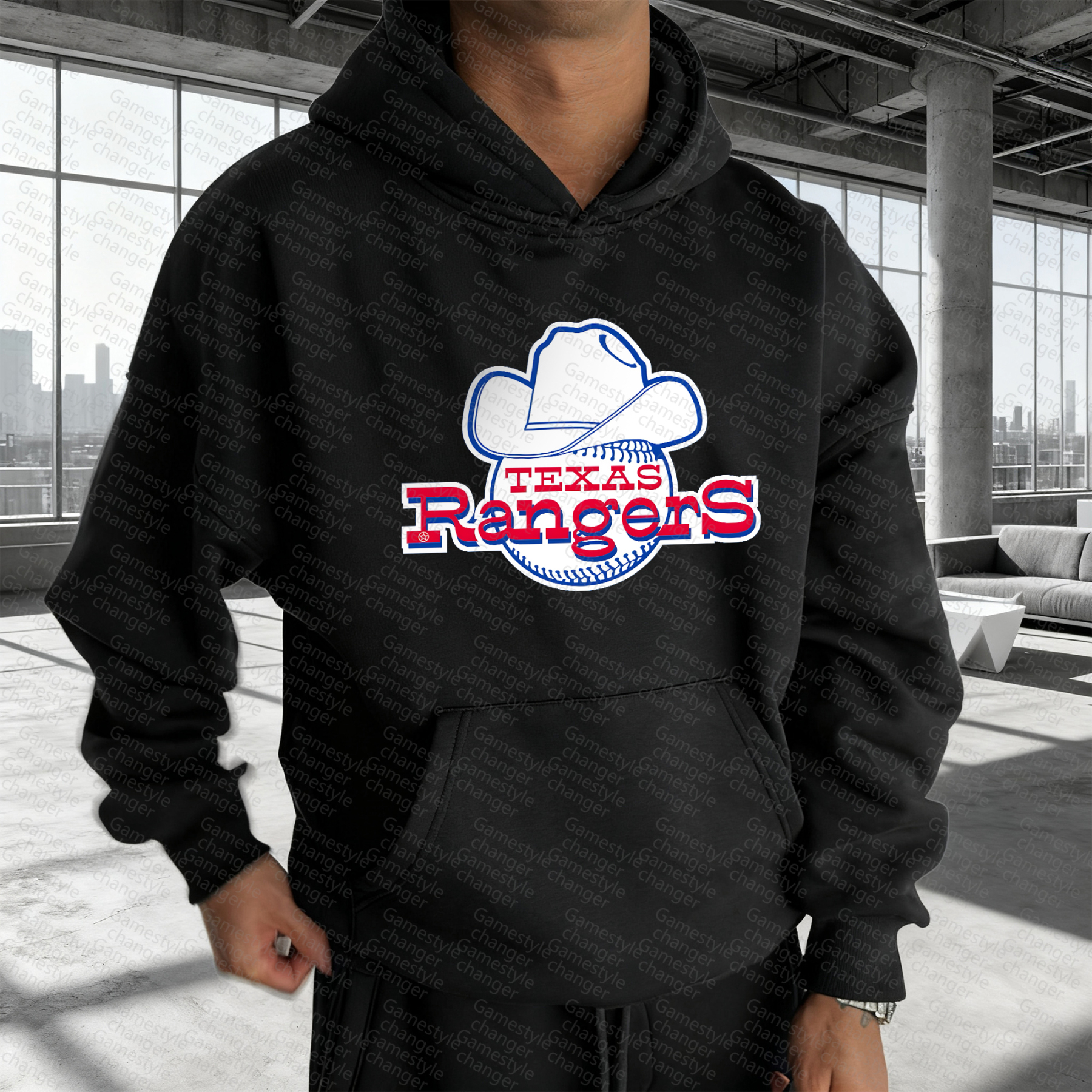 Unisex "Texas Rangers" Graphic Streetwear Vintage Plush Hoodie