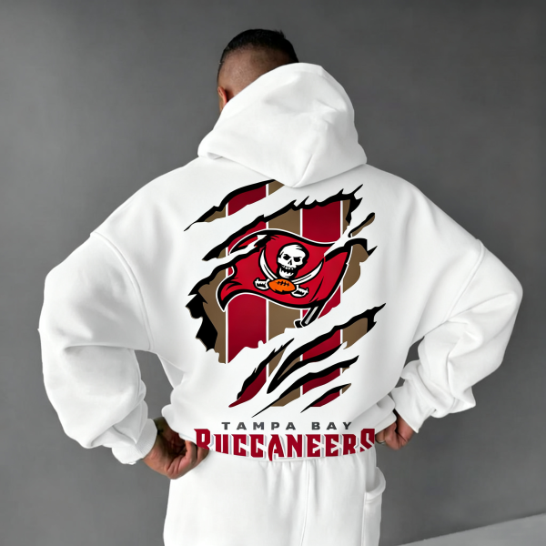 UNISEX RUGBY GRAPHIC STREETWEAR VINTAGE PLUSH HOODIE