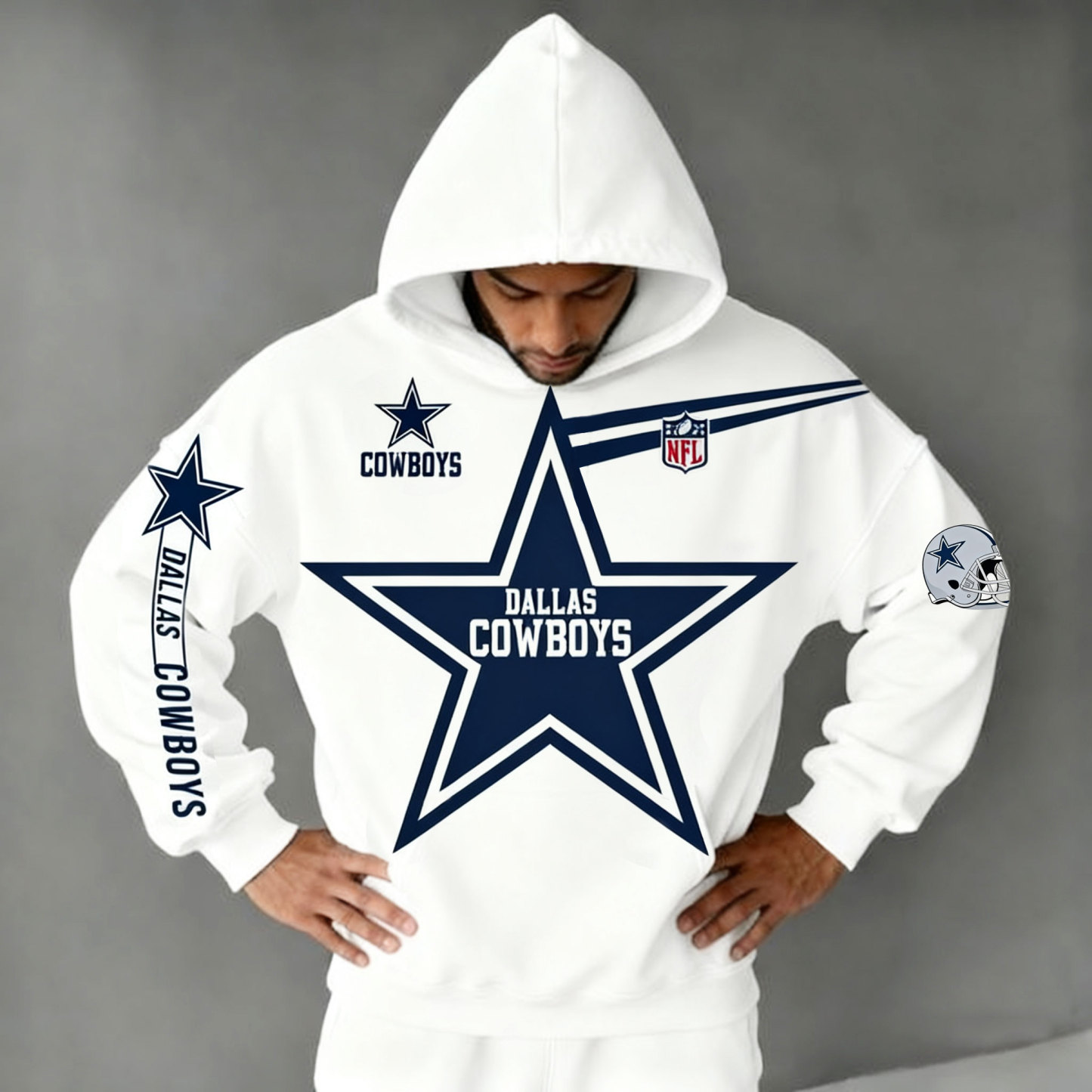 UNISEX RUGBY CHAMPIONSHIP TEAM LOGO PRINT OVERSIZED CASUAL HOODIE