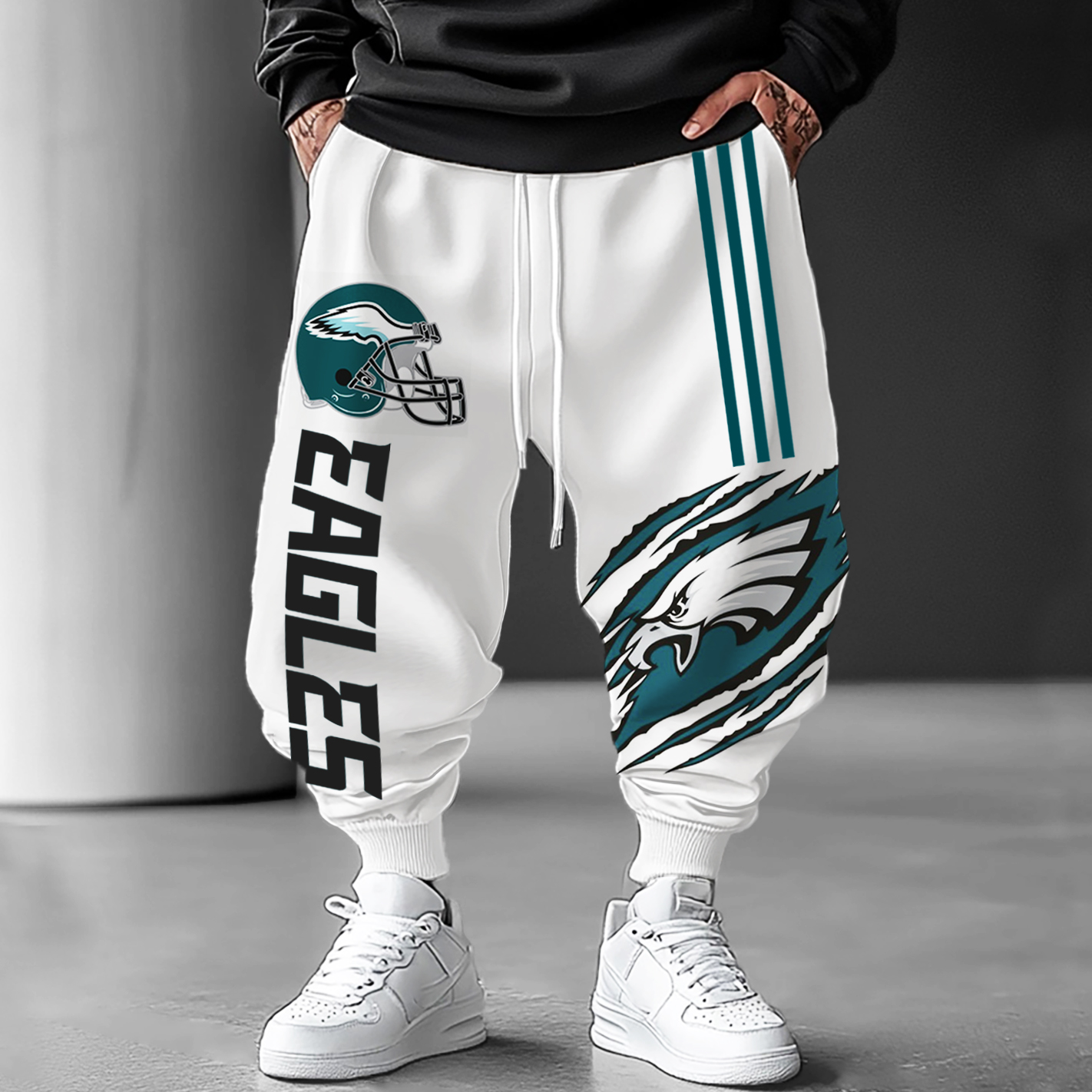 Men's Rugby Team Casual Print Oversized Harem Pants
