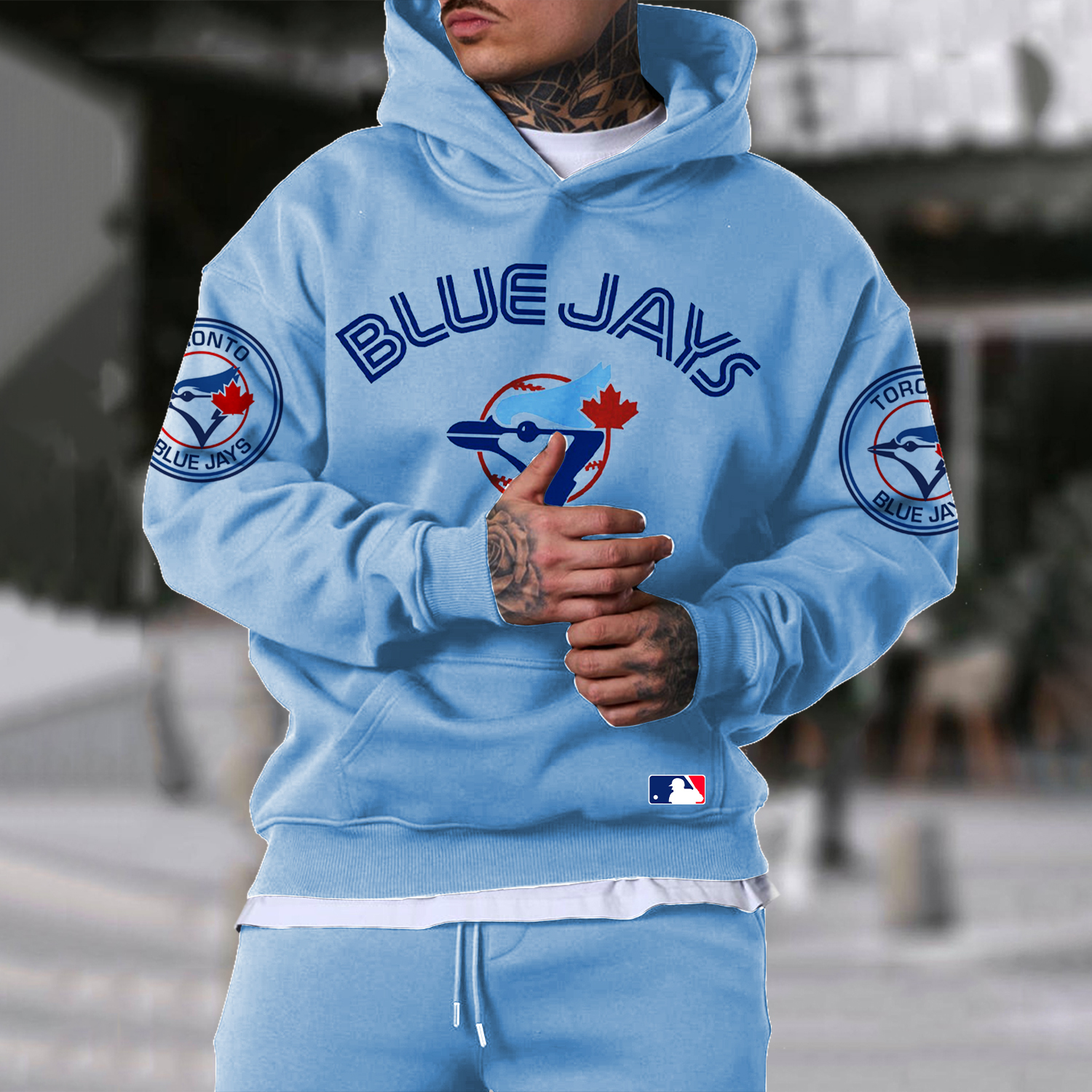 Simple Casual Baseball Print Oversized Hoodie