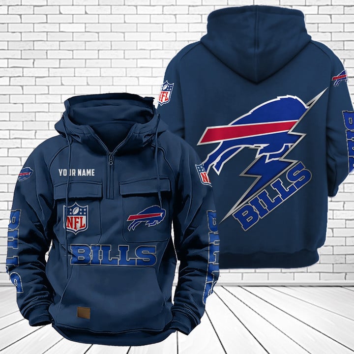 Buffalo Bills Unisex Rugby Team Graphic Streetwear Vintage Plush Hoodie