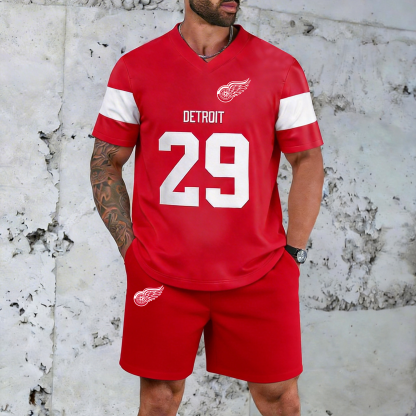 “Detroit red wings” T-shirt& Shorts 2 Pieces Set