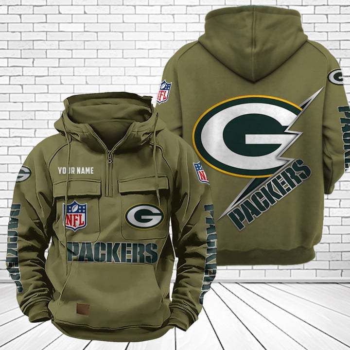 Green Bay Packers Unisex Rugby Team Graphic Streetwear Vintage Plush Hoodie