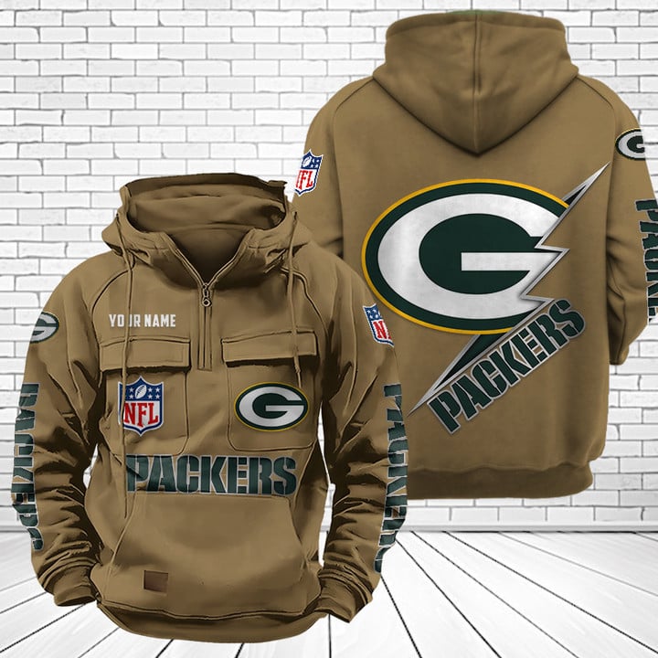 Green Bay Packers Unisex Rugby Team Graphic Streetwear Vintage Plush Hoodie