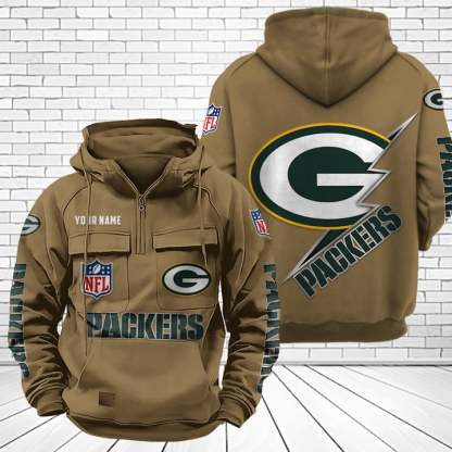 Green Bay Packers Unisex Rugby Team Graphic Streetwear Vintage Plush Hoodie