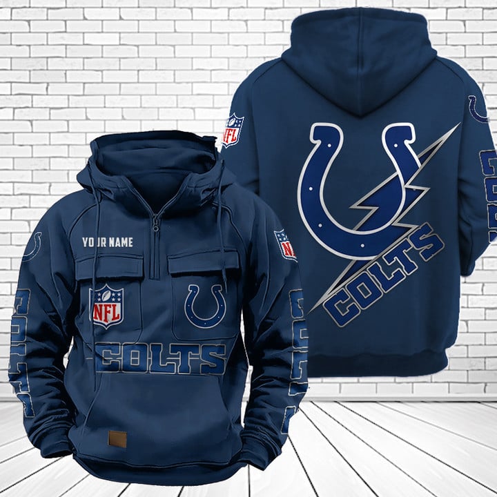 Indianapolis Colts Unisex Rugby Team Graphic Streetwear Vintage Plush Hoodie
