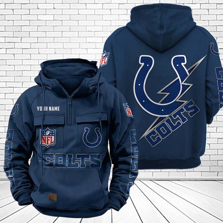 Indianapolis Colts Unisex Rugby Team Graphic Streetwear Vintage Plush Hoodie