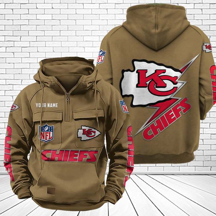Kansas City Chiefs Unisex Rugby Team Graphic Streetwear Vintage Plush Hoodie