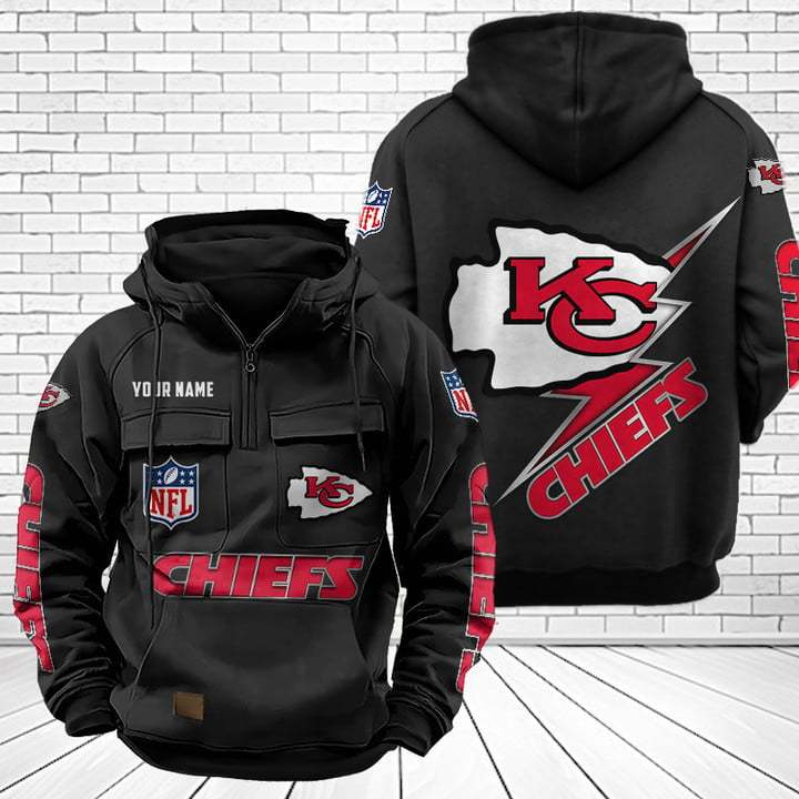 Kansas City Chiefs Unisex Rugby Team Graphic Streetwear Vintage Plush Hoodie
