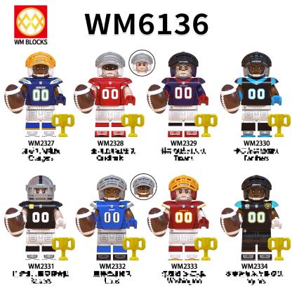 Foreign Trade Goods Wm6133-6136 Football Series Philadelphia Eagles Miniature Assembled Toys Building Block Bags