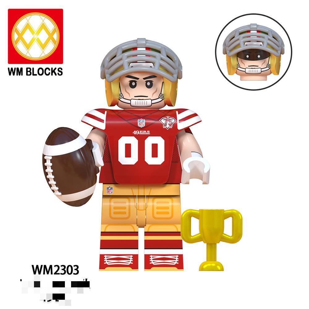 Foreign Trade Goods Wm6133-6136 Football Series Philadelphia Eagles Miniature Assembled Toys Building Block Bags