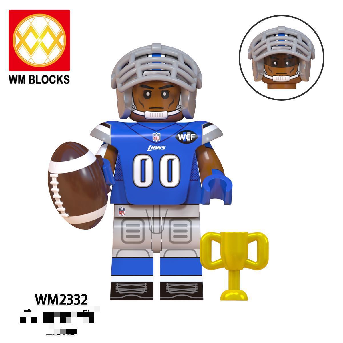 Foreign Trade Goods Wm6133-6136 Football Series Philadelphia Eagles Miniature Assembled Toys Building Block Bags
